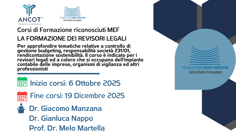 CORSI DI FORMAZIONE PER REVISORE LEGALE
